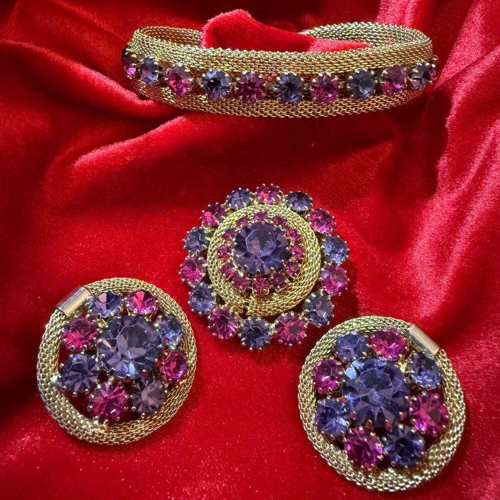 Weiss Vintage Bracelet, Brooch and Earring set